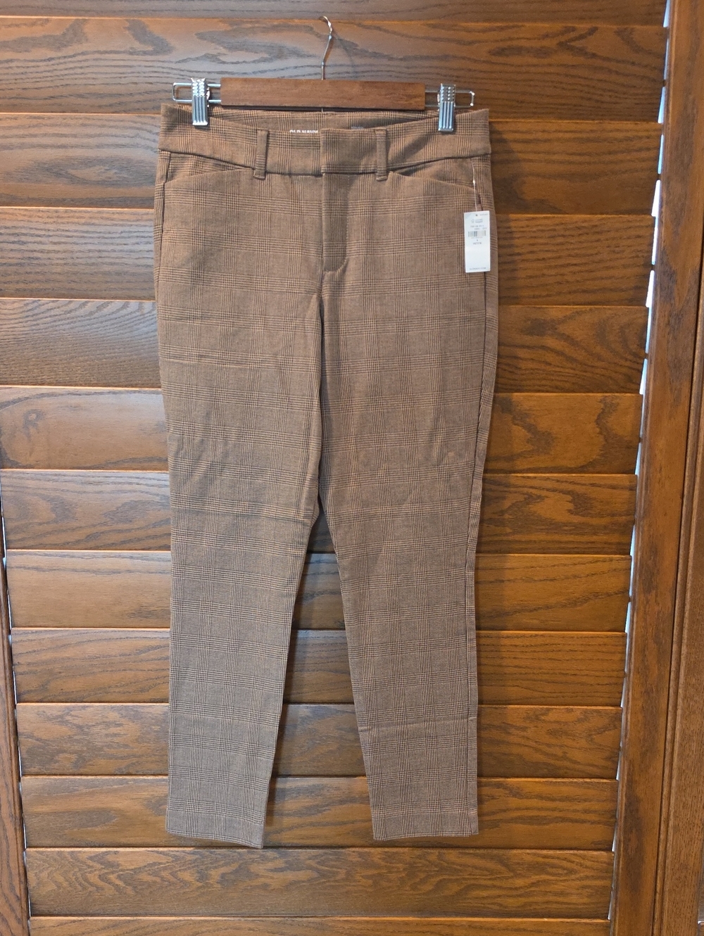 Old Navy Brown Plaid Pixi Skinny